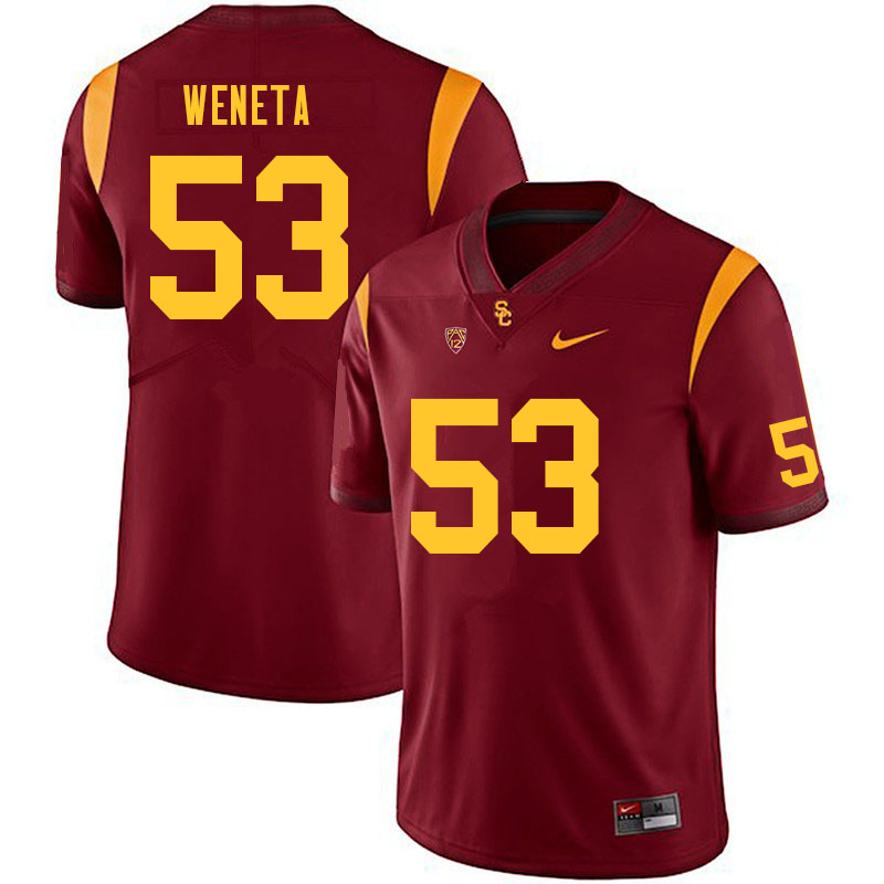Men #53 Nathan Weneta USC Trojans College Football Jerseys Sale-Cardinal - Click Image to Close